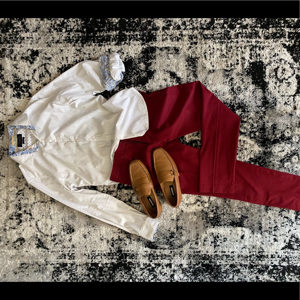 Express slim fit chino. Red.